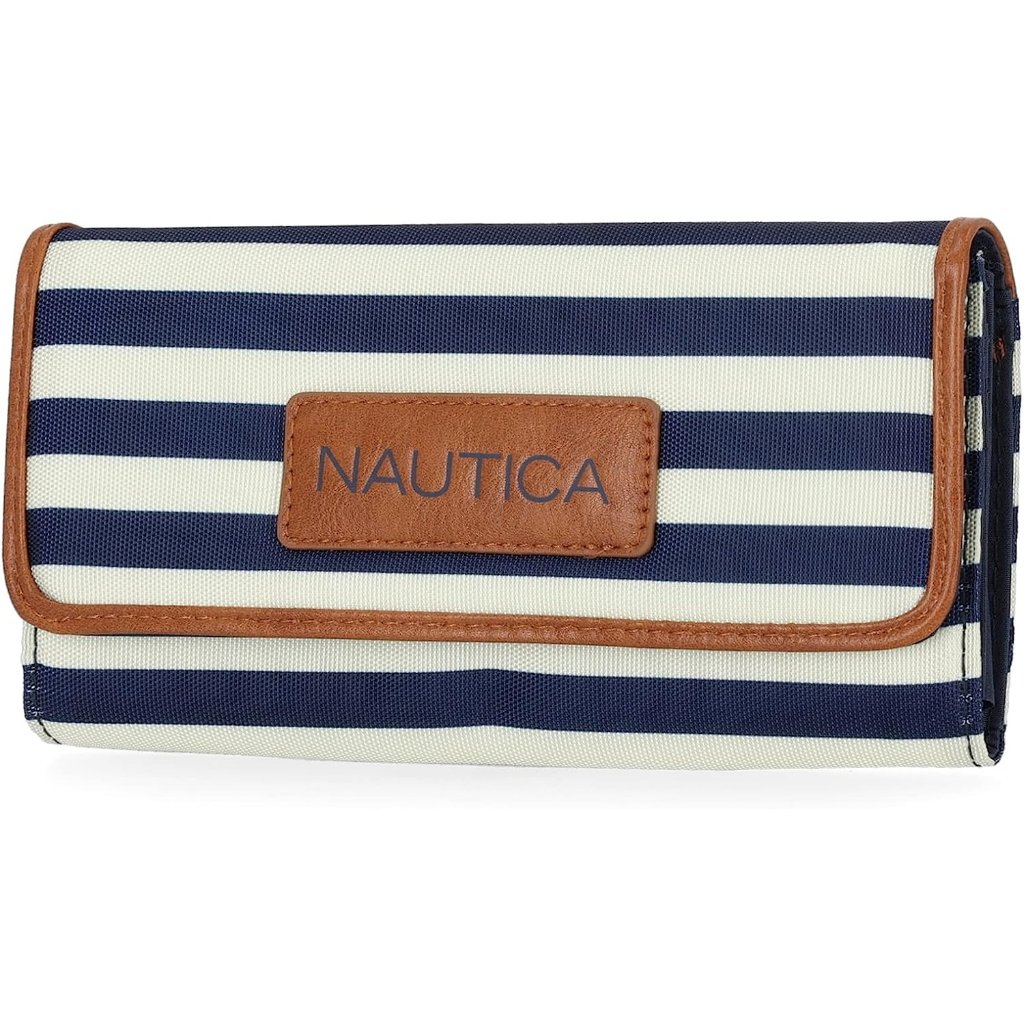 Women's Indigo Faux Leather Perfect Carry Wallet With Rfid Blocking